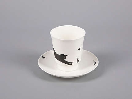 Чашка с блюдцем кофейная 165 мл., форма Майская, рисунок Кошки-мышки арт. 81.30660.00.1
