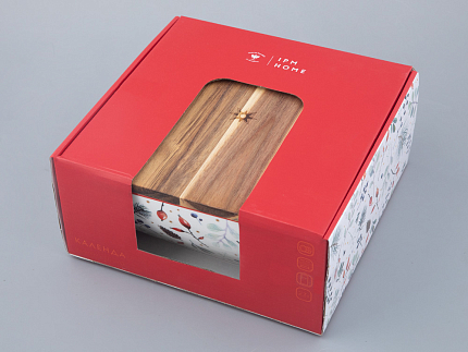 Салатник большой с деревянной крышкой (квадратный 240x240мм) форма Стандартная рисунок Календа арт. 42.00044.00.1