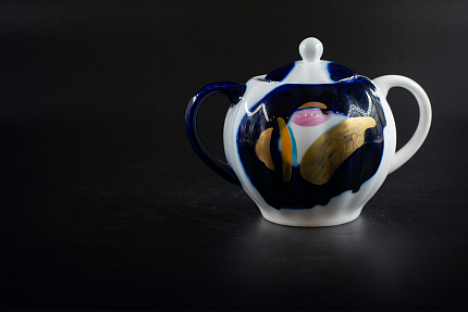 Сервиз кофейный на форме Тюльпан, Кобальтовые пятна, арт 61.20984.00.1