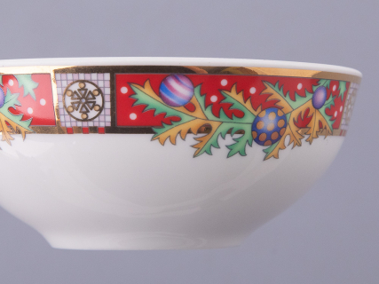 Салатник 120 мм, форма Утро, рисунок Морозный январь красная, арт. 80.48360.00.1, 