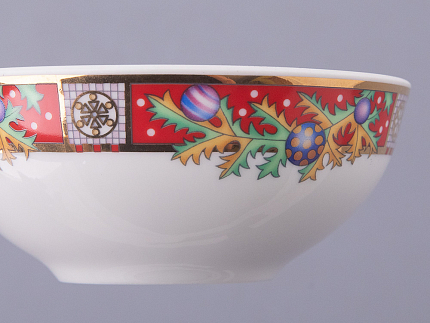 Салатник 120 мм, форма Утро, рисунок Морозный январь красная, арт. 80.48360.00.1