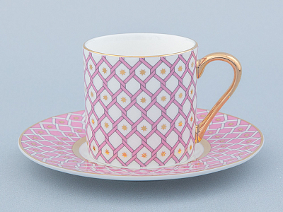 Чашка с блюдцем кофейная 115 мл., форма Идиллия, рисунок Астра 1 арт 81.32374.00.1