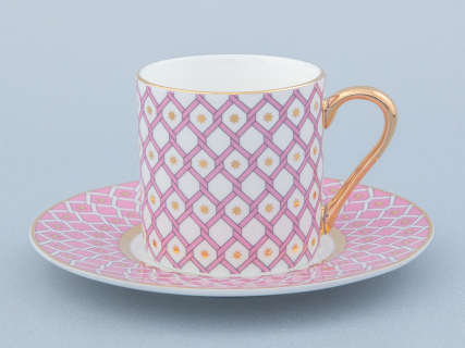 Чашка с блюдцем кофейная 115 мл., форма Идиллия, рисунок Астра 1 арт 81.32374.00.1, 