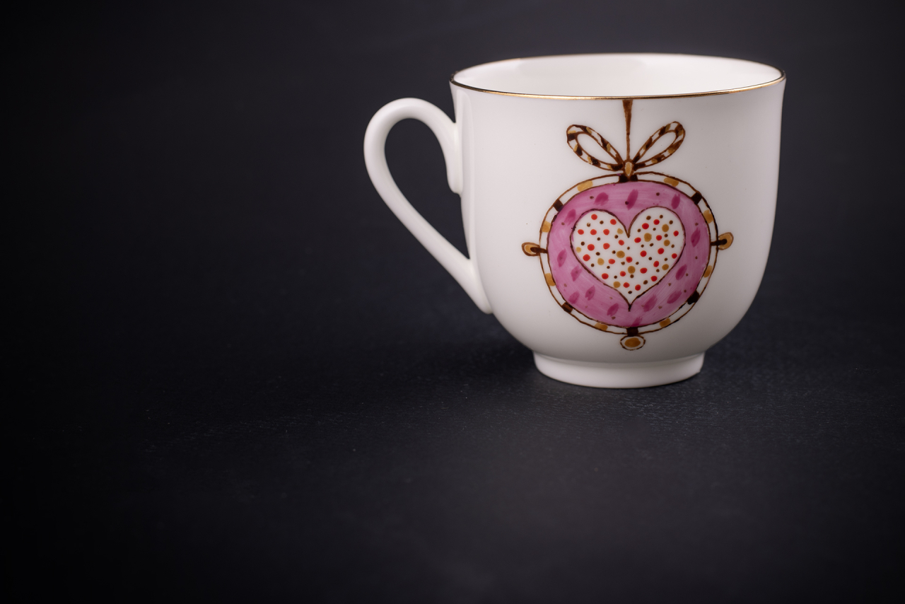 Чашка с блюдцем кофейная 180 ., форма Ландыш, рисунок Сердечное поздравление, арт 61.21046.00.1, 