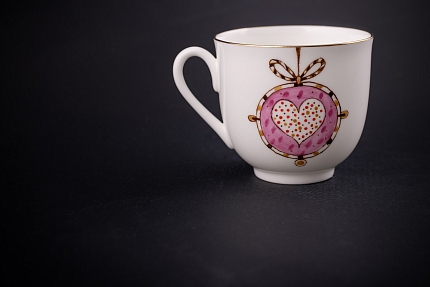 Чашка с блюдцем кофейная 180 ., форма Ландыш, рисунок Сердечное поздравление, арт 61.21046.00.1