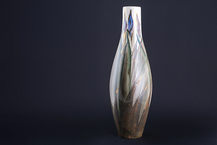 Ваза Цветы и листья на форме Высокая арт 60.14665.00.1