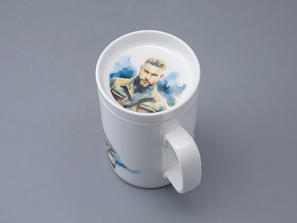 Бокал с блюдцем и крышкой 400мл в подарочной упаковке, форма Топ, рисунок Atomic Heart 2, арт 81.34449.00.1