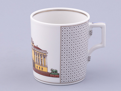 Чашка с блюдцем чайная, форма Гербовая, рисунок Серебряный город 1, арт. 81.32584.00.1