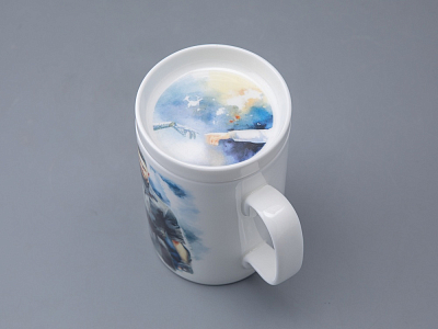 Бокал с блюдцем и крышкой 400мл в подарочной упаковке, форма Топ, рисунок Atomic Heart 1, арт 81.34448.00.1