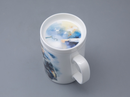 Бокал с блюдцем и крышкой 400мл в подарочной упаковке, форма Топ, рисунокAtomic Heart (Атомное Сердце) 1, арт 81.34448.00.1, 