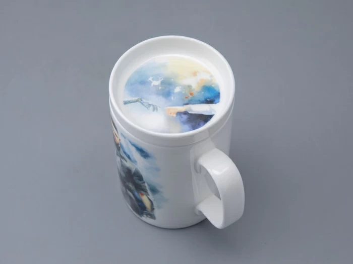 Бокал с блюдцем и крышкой 400мл в подарочной упаковке, форма Топ, рисунокAtomic Heart (Атомное Сердце) 1, арт 81.34448.00.1, 