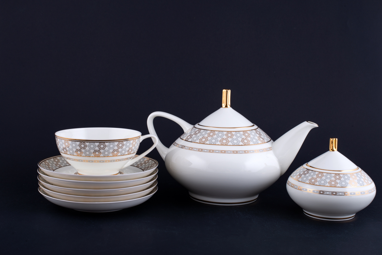 Сервиз чайный на 6 персон 14 предметов, Звезда Востока на форме Купольная арт 81.29673.00.1, 