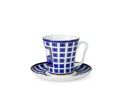 Бокал с блюдцем 360 мл форма Ленинградский 2 рисунок Старо-Калинкин мост арт. 81.26321.00.1