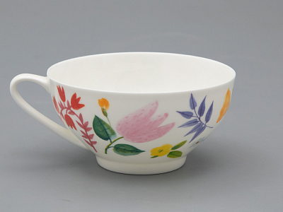 Чашка с блюдцем чайная форма Купольная рисунок Primavera, арт. 81.34274.00.1