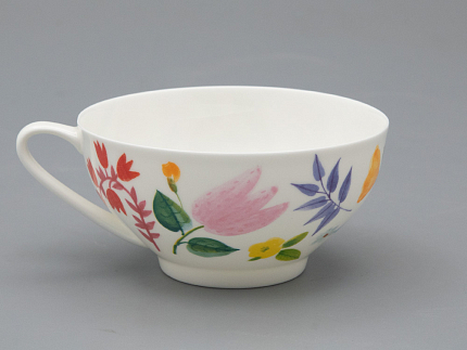 Чашка с блюдцем чайная форма Купольная рисунок Primavera, арт. 81.34274.00.1