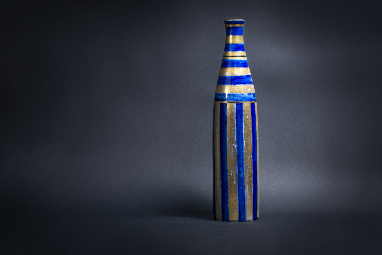 Ваза форма Бутыль, рисунок Бутыль в полоску арт 60.08973.00.1, 