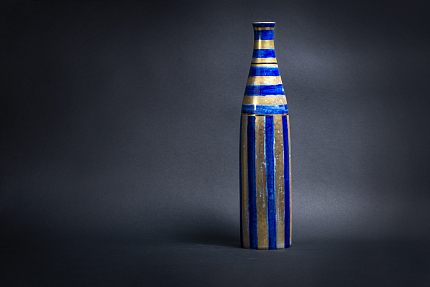 Ваза форма Бутыль, рисунок Бутыль в полоску арт 60.08973.00.1
