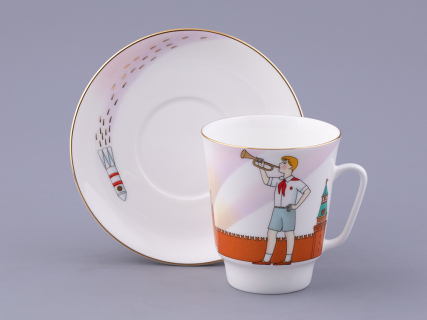 Чашка с блюдцем форма Майская рисунок Спасская башня, арт. 81.32626.00.1, 
