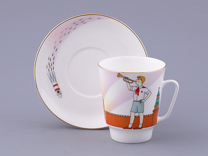 Чашка с блюдцем форма Майская рисунок Спасская башня, арт. 81.32626.00.1