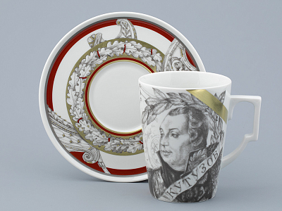 Бокал с блюдцем в подарочной упаковке, форма Гранд, рисунок Полководцы России Михаил Кутузов, арт. 81.32550.00.1