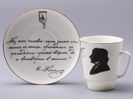 Чашка с блюдцем 165 мл форма Майская рисунок Русские писатели Гоголь, арт. 81.31156.00.1, 