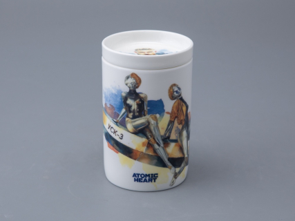 Бокал с блюдцем и крышкой 400мл в подарочной упаковке, форма Топ, рисунокAtomic Heart (Атомное Сердце) 2, арт 81.34449.00.1, 