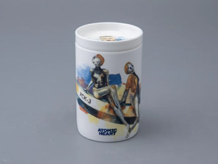 Бокал с блюдцем и крышкой 400мл в подарочной упаковке, форма Топ, рисунокAtomic Heart (Атомное Сердце) 2, арт 81.34449.00.1, 