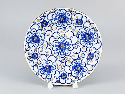 Тарелка мелкая 180 мм форма Тюльпан рисунок Вьюнок тюльпаны арт. 80.04115.00.1