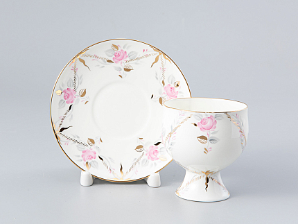 Чашка с блюдцем кофейная 160 мл., форма  Классическая-2, рисунок Галантный  арт. 81.13784.00.1