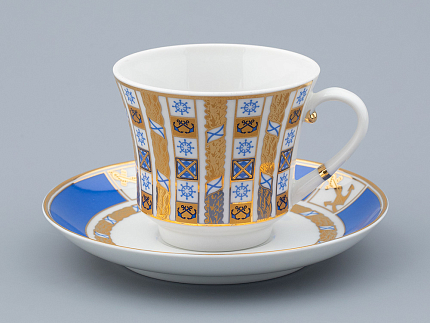 Сервиз чайный на 6 персон 21 предмет, форма Банкетная, рисунок Кронштадт, арт. 81.32240.00.1