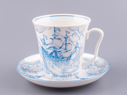 Бокал с блюдцем 360 мл форма Ленинградский рисунок Бригантина арт. 81.11000.00.1, 