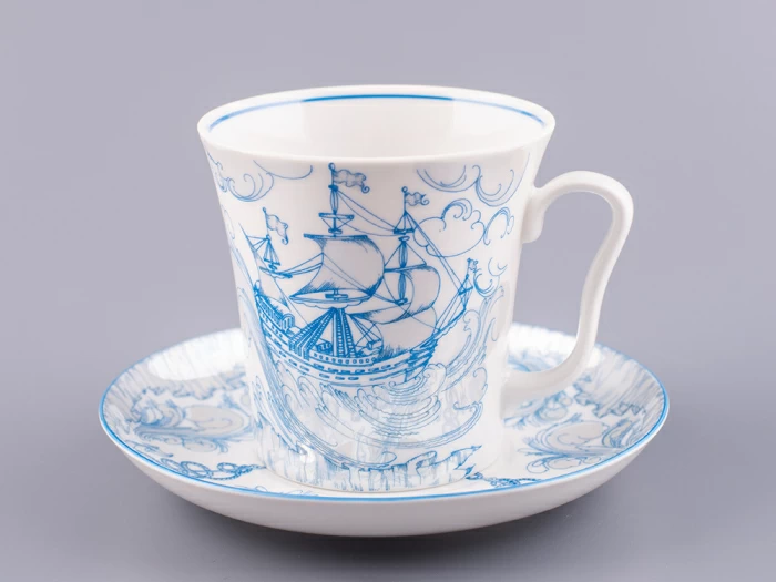 Бокал с блюдцем 360 мл форма Ленинградский рисунок Бригантина арт. 81.11000.00.1, 