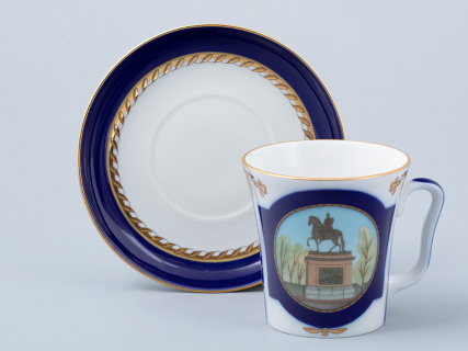 Бокал с блюдцем форма Ленинградский рисунок Прадеду правнук арт. 81.31478.00.1, 