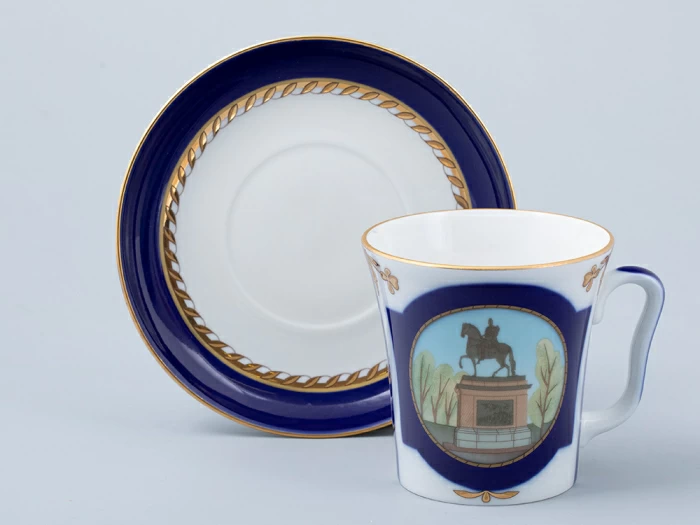 Бокал с блюдцем форма Ленинградский рисунок Прадеду правнук арт. 81.31478.00.1, 