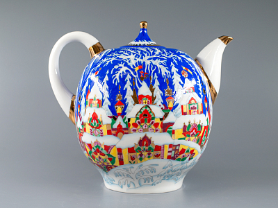 Комплект чайников форма Новгородский рисунок Зимняя сказка арт. 81.13998.00.1