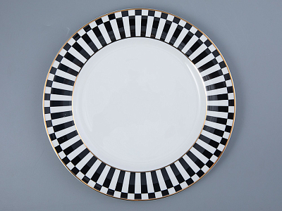 Тарелка плоская 270 мм форма Стандартная 2 рисунок Да и нет Черный арт. 80.45833.00.1