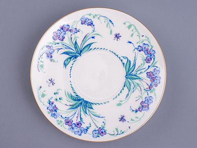 Чашка с блюдцем кофейная 180 мл.,  форма Ландыш,  рисунок Незабудки арт. 81.10781.00.1