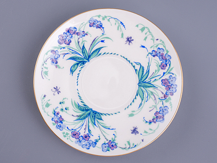 Чашка с блюдцем кофейная 180 мл.,  форма Ландыш,  рисунок Незабудки арт. 81.10781.00.1