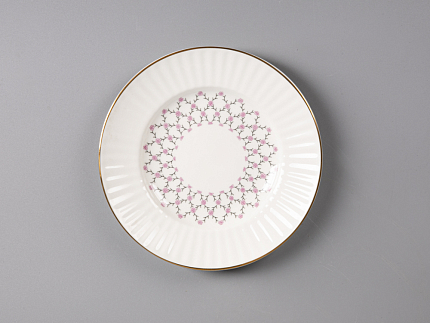 Трехпредметный комплект чайный форма Волна рисунок Розовая сетка 155 мл арт. 81.14622.00.1