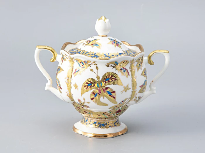 Сервиз кофейный форма Наташа рисунок Фантастические бабочки, 6 персон 14 предметов, арт. 81.21238.00.1, 