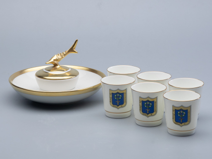 Подарочный набор стопки и икорница рис. Коттеджный арт. 81.30558.00.1, 