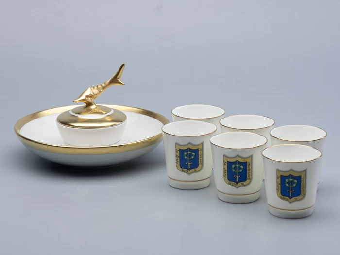 Подарочный набор стопки и икорница рис. Коттеджный арт. 81.30558.00.1, 