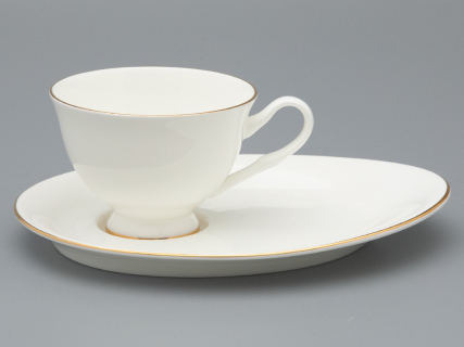 Чашка с блюдцем чайная на ножке форма Премиум рисунок Золотая лента, арт. 81.33527.00.1, 