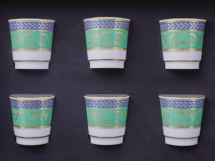 Подарочный набор стопки и икорница рис. Золотой арт. 81.30556.00.1