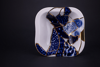 Салатник 700 мл рисунок Байкал, на форме Молодежная арт 60.14037.00.1