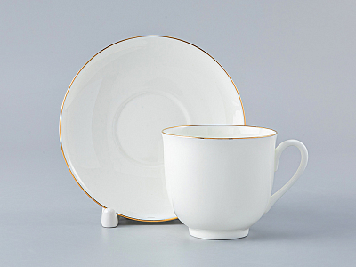 Чашка с блюдцем кофейная 180 мл.,  форма Ландыш, рисунок Золотой кантик арт. 81.14287.00.1