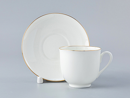 Чашка с блюдцем кофейная 180 мл.,  форма Ландыш, рисунок Золотой кантик арт. 81.14287.00.1