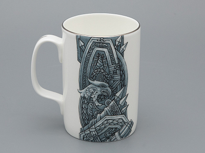 Подарочный набор Бокал с блюдцем и крышкой форма Топ рисунок Слава Веков платина, арт. 81.33063.00.1