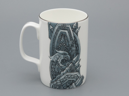 Подарочный набор Бокал с блюдцем и крышкой форма Топ рисунок Слава Веков платина, арт. 81.33063.00.1, 