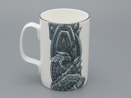 Подарочный набор Бокал с блюдцем и крышкой форма Топ рисунок Слава Веков платина, арт. 81.33063.00.1